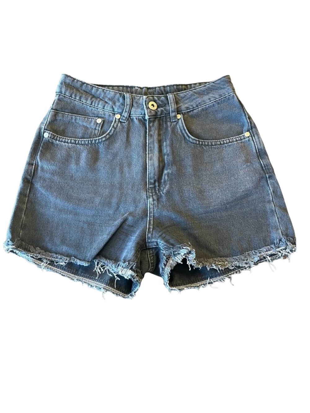 The Ragged Priest Faded Black Cut Off Jean Shorts (26)
